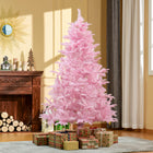 HOMCOM - Arbre de Noël Artificiel 6 Pieds à Ouverture Automatique pour Fête Rose-Plastique réaliste 892 branches, les pointes extérieures utilisent notre technologie unique de moulage par injection pour créer un look plus réaliste 