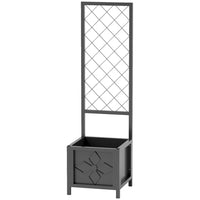 Outsunny - jardinière surélevée galvanisée avec treillis - 15,7 po x 15,7 po x 55,1 po-Le cadre en acier galvanisé résiste à la rouille et à la déformation pour une durabilité accrue 