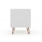 Manhattan Comfort - Rockefeller Table de nuit 2 tiroirs style mi-siècle moderne 51 cm - Blanc - Lot de 2-Assemblage à domicile requis Tout le matériel inclus