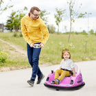 Qaba - Voiture tamponneuse 12V pour tout-petits avec rotation à 360 degrés, télécommande - rose-Option de conduite à distance ou par l’enfant pour plus de sécurité et de contrôle 