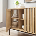Modway - Fortitude Ovale de 59" Buffet - Chêne-6 Espaces de stockage
