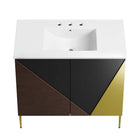 Modway - Alchemist 36" Vanette de salle de bain - Blanc Noir-8
