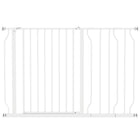 PawHut - Porte pour chien extra large 30" - 45" avec système de verrouillage double - Blanc-Bloc de verrouillage inférieur pour une stabilité accrue