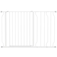 PawHut - Porte pour chien extra large 30" - 45" avec système de verrouillage double - Blanc-Bloc de verrouillage inférieur pour une stabilité accrue