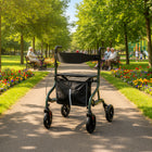 HOMCOM - Déambulateur pliable avec siège pour seniors, 4 roues - vert-Livré avec un sac de rangement pour transporter facilement vos effets personnels 