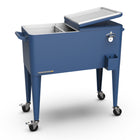 Permasteel - Glacière de patio rétro 80 pintes sur roulettes avec séparateur - bleu marine-La puissance de refroidissement prolongée garde les boissons fraîches jusqu’à 36 heures.