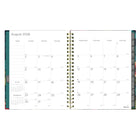 Blueline - Agenda Hebdomadaire/Mensuel - 11 po H x 8 1/2 po l - Motif Floral - Anglais-Planificateur mensuel au début de chaque mois