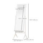 HOMCOM - Miroir pleine longueur gratuit - 18,5 po l x 58,25 po H - blanc-Un certain assemblage est requis 