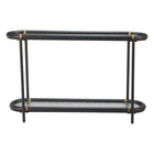 Zuo - Aneis Console Table - Noir-Plateau de forme ovale en verre trempé texturé