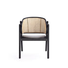 Manhattan Comfort - Versailles fauteuil d’appoint industry chic 23,62" - noir et cannage naturel-Siège en contreplaqué