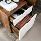 Modway - Envision Bois Armoire à dossiers, Blanc noyer-Construction en panneaux de particules et MDF