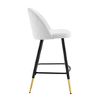 Modway - Cordial Tissu Tabourets de comptoir - Blanc - Ensemble de 2-Limite de poids des selles de comptoir : 300 lb