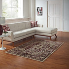 Modway - Grania Turc floral vintage orné Tapis de 5 pi l x 8 pi L - Bourgogne et Tan-Protéger les planchers de la circulation ou des meubles