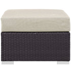 Modway - Convene Terrasse extérieure Tissu Carré ottoman in Espresso Beige-Résistance à l’eau et aux UV