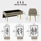 HOMCOM - Banc de rangement rembourré pour bout de lit - beige-Banc de chambre élégant avec pieds dorés apportant une touche de sophistication 