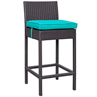 Modway - Convene Terrasse extérieure Tissu Tabouret de bar - Espresso Turquoise-Pour divertir ou pour un usage quotidien