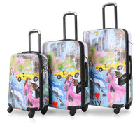 TUCCI Italy - New York Love Art 3 pièces valise-Ensemble de bagages complets - valises cabine de 20 », 24 » de taille moyenne et 28 » de grande taille pour toute durée de voyage