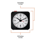 Marathon Watch - Mini réveil analogique sans tic-tac avec rétroéclairage automatique et fonction Snooze - Noir/Blanc-Alarme Avec Snooze : fonction d'alarme facile à régler avec des boutons marche/arrêt et SNOOZE judicieusement placés.