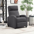 HOMCOM - Fauteuil inclinable à dossier poussé avec siège rembourré pour home cinéma - gris foncé-Montage en 15 minutes grâce à des pièces faciles à assembler et clairement étiquetées 