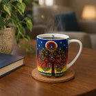 Oscardo - Tasse porcelaine « Arbre de Vie » de James Jacko - 485 ml-Conception de tasse empilable - Optimisée pour un rangement facile et une organisation peu encombrante
