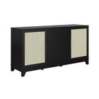 Manhattan Comfort - Buffet bas Sheridan 150 cm style mid-century moderne - Noir-Garantie limitée du fabricant de 30 jours