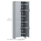 HOMCOM - Armoire de cuisine 67 po à 4 portes avec étagères réglables - gris-4 portes pour garder les articles en sécurité et à l’abri de la poussière, avec des poignées en métal pour une ouverture et une fermeture faciles 