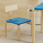 Qaba - Ensemble table et 2 chaises pour enfants, table et chaises pour tout-petits, mobilier multi-activités pour enfants pour jouer - bleu-Bords arrondis pour des moments de jeu en toute sécurité  
