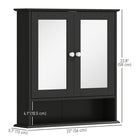 Kleankin - Armoire à pharmacie murale avec miroir - noir-Armoire à deux portes et étagère inférieure pour ranger et exposer les essentiels du quotidien 