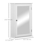 Kleankin - Armoire de salle de bain murale avec miroir et étagères - blanc-La surface est peinte, ce qui facilite le nettoyage 
