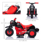 Qaba - Moto électrique pour enfants 3 roues 6V avec phare LED - noir-Trois roues offrent stabilité et sécurité 