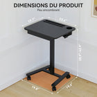 ShoppingAll - Chariot pneumatique de bureau pour ordinateur portable à hauteur réglable - noir-8