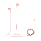 Basic Tech Écouteurs intra-auriculaires avec fil avec contrôle du volume et microphone intégré - Rose-Confortable