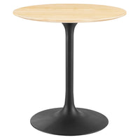 Modway - Lippa Rond de 28 po Bois Table à manger, Noir Naturel-Table à manger moderne