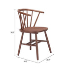 Zuo - Stenger Chaise de salle à manger - Noyer - Ensemble de 2-Garantie limitée de 3 ans