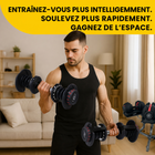 MotionGrey - Ensemble  d’haltères réglables et support pour l’entraînement musculaire à domicile - 10 à 90 lb-8