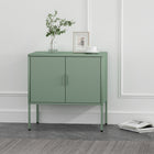 Manhattan Comfort - Ava 23,6 po Buffet Moderne d’Appoint - Vert-Comprend 2 portes métalliques standard avec poignées verticales en métal