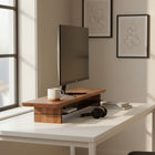 Decent Living Moniteur Stand/Riser - Noyer-Dimensions du support : 880 x 200 x 110 mm / 34,5 x 8 x 4,35 in