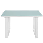 Modway - Fortuna Terrasse extérieure Table d’appoint - Blanc-Verre trempé avec dessous brun