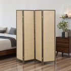 HOMCOM - Paravent autoportant tressé à la main 4 panneaux pour chambre - brun-Ajoute une touche bohème avec ses panneaux tressés à la main, créant une ambiance élégante et accueillante.
