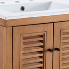 Modway - Birdie 24" Vanette de salle de bain - Blanc naturel-Tablette réglable