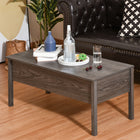 HOMCOM - Table basse moderne relevable 39 po avec compartiment de rangement caché - gris clair-Couleur : gris clair