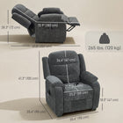 HOMCOM - Fauteuil de massage électrique avec moteur silencieux - gris foncé-Deux poches latérales de rangement gardent les télécommandes et les magazines à portée de main 