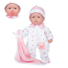 JC Toys - La Baby soft Poupée bébé 11 po - Rose avec couverture - Caucasien-Sceau d'approbation du Centre national de parentalité
