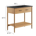 Modway - Zaire 36" Vanette de salle de bain - Noir naturel-Tiroir compact