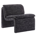 Modway - Lume Boucle Tapis Chaise d’accent sans accoudoir - Charbon de bois-Chaise pantoufle courbée