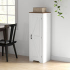 HOMCOM - Armoire de rangement style ferme avec étagère réglable pour salon - blanc-Peut être utilisé comme vitrine, bibliothèque ou autre solution de rangement 