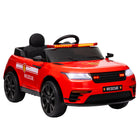 Qaba - Voiture de police électrique 12V pour enfants avec télécommande - rouge-Double moteurs, la télécommande permet trois vitesses réglables pour une conduite en toute sécurité 