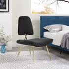 Modway - Ponder Performance Velvet Chaise longue - Noir-Rembourrage en mousse dense pour le confort