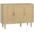 HOMCOM - Buffet boho 46,9 po L - chêne-Deux armoires à double niveau améliorent le rangement pour des besoins variés 