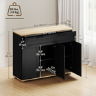 HOMCOM - Buffet moderne de 40 po avec tiroirs et portes de rangement - Noir-Quincaillerie anti-basculement et patins antidérapants, assurant la sécurité des familles 